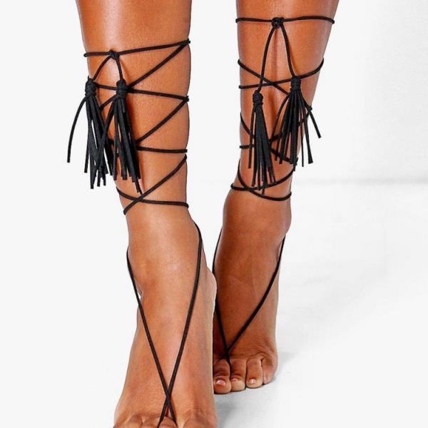 Black Tassel Leg Calf Chain