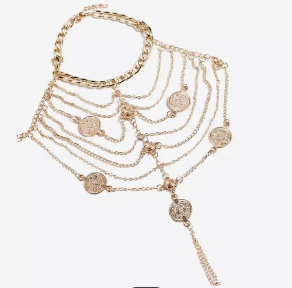 Bohemian Coin Multi Tassel Chain Anklet