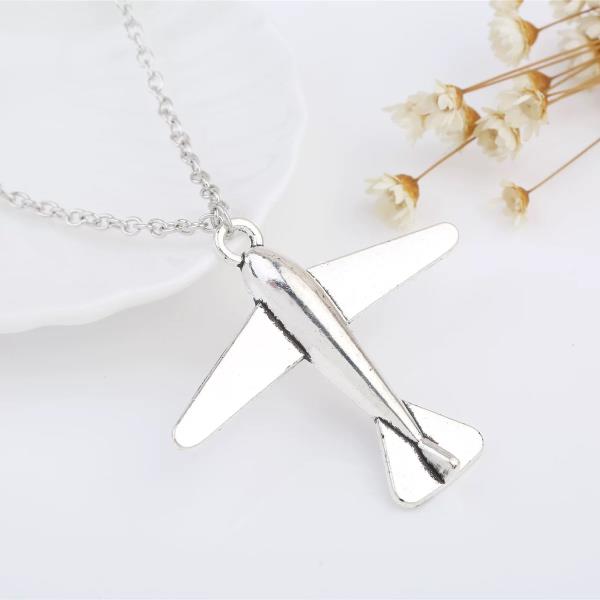 Retro Airplane Long Pendant Necklace