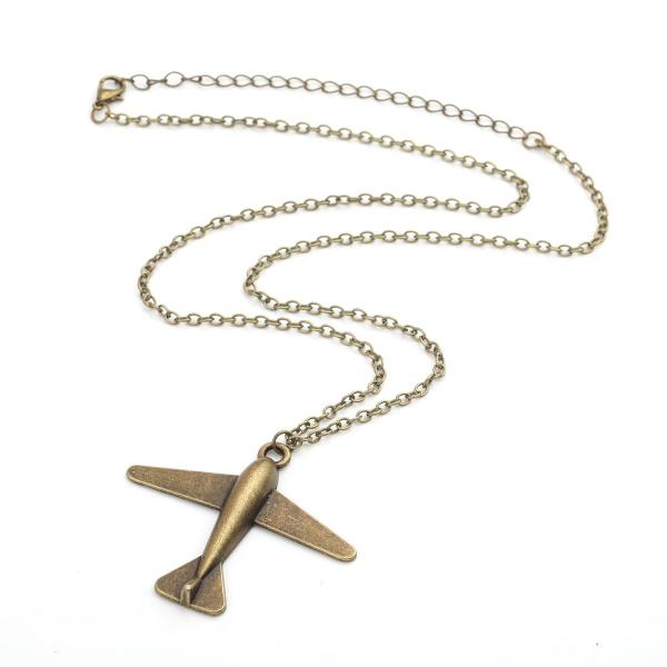 Retro Airplane Long Pendant Necklace