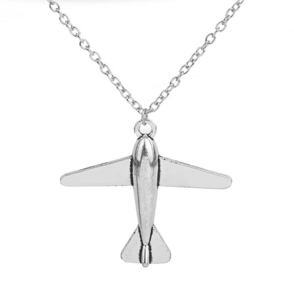 Retro Airplane Long Pendant Necklace