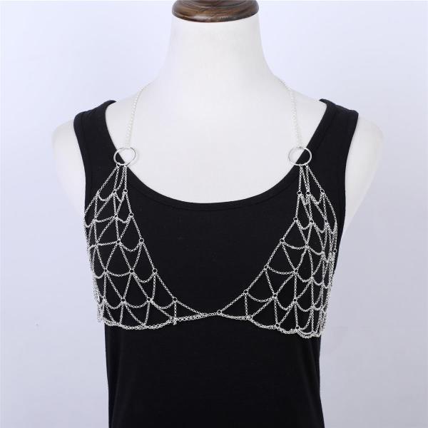 Woven Net Bikini Chest Body Chain