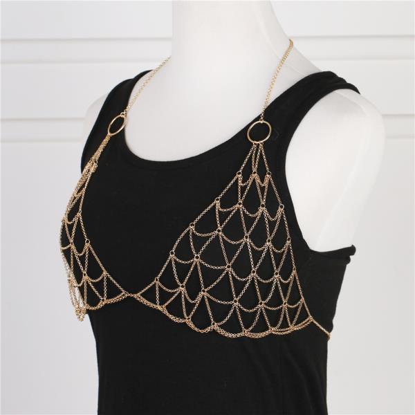 Woven Net Bikini Chest Body Chain