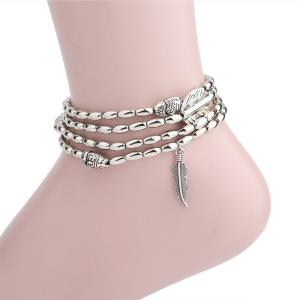 Glitter Double Hearts Rhinestone Anklet