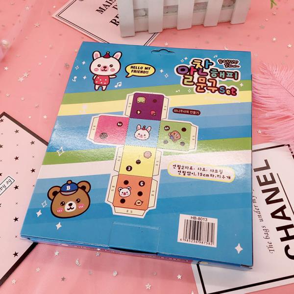 Cartoon Bear Rabbit Stationery Set