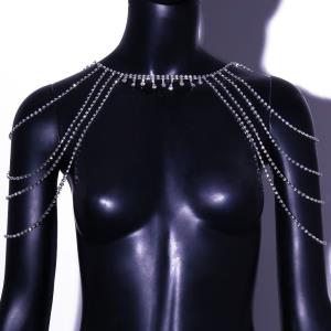 Braid Net Rhinestone Bra Chest Bikini Body Chain