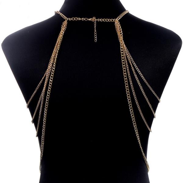 Gold Multi Tassel Crossbody Body Chain