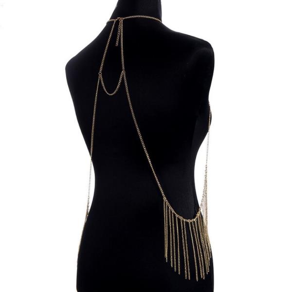 Gold Multi Chest Tassel Body Chain