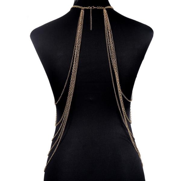 Gold Tassel Transparent Beads Body Chain