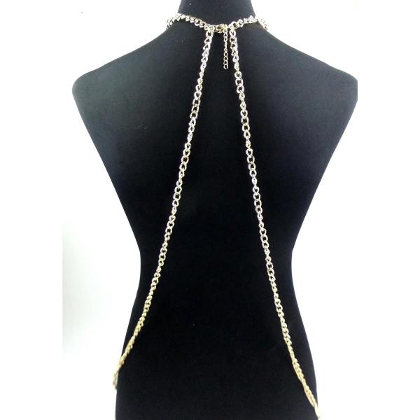 Gold Knit Chest Body Chain