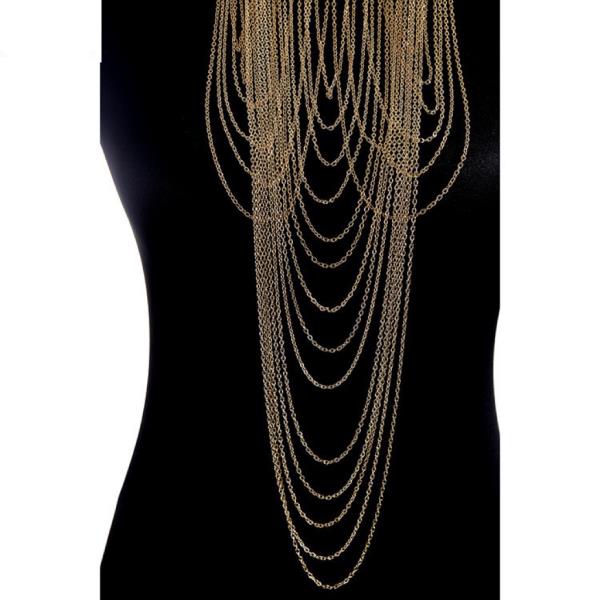 Gold Multi Layer Chest Body Chain