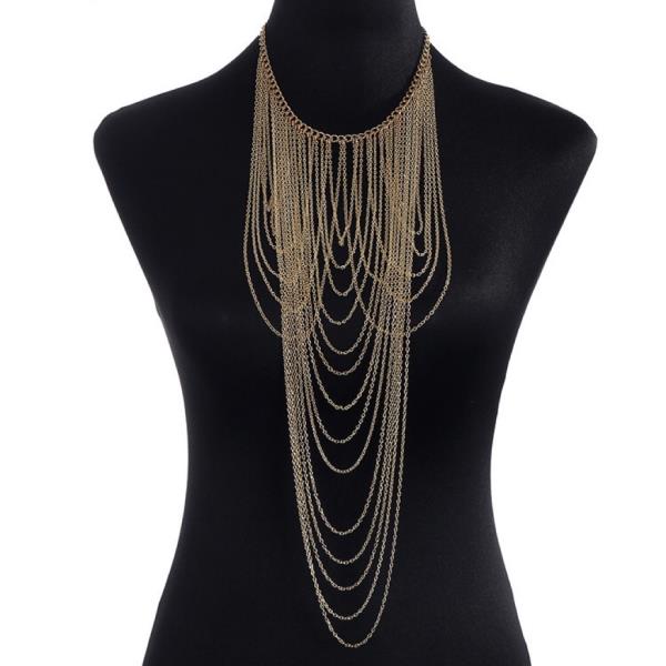 Gold Multi Layer Chest Body Chain