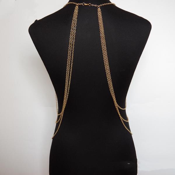 Gold Cross Tassel Crossbody Body Chain