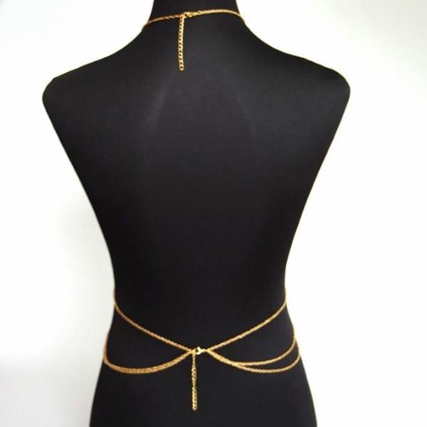 Gold Copper Beads Chest Body Chain