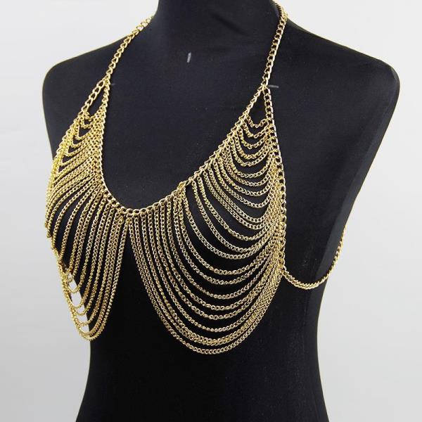 Multi Tassel Bra Chest Body Chain