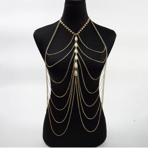 Pearl Gold Bikini Necklace Bra Chain