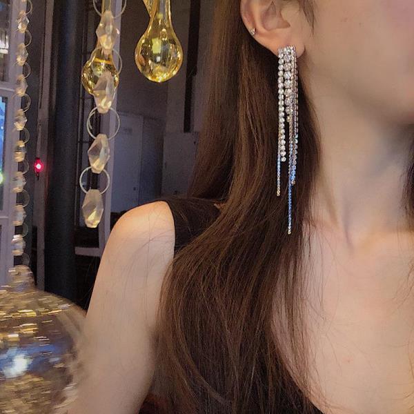 Retro Vintage Pearl Long Tassel Earrings