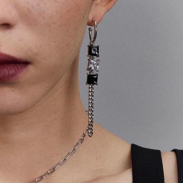 Cool Shiny Metal Chain Long Drop Earrings