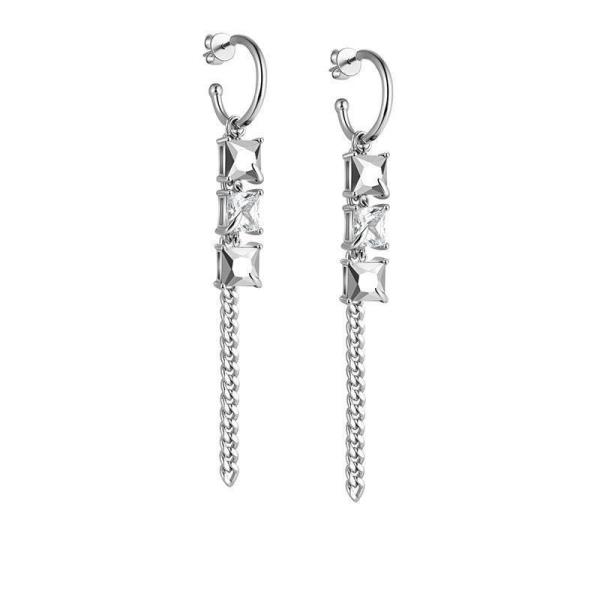 Cool Shiny Metal Chain Long Drop Earrings