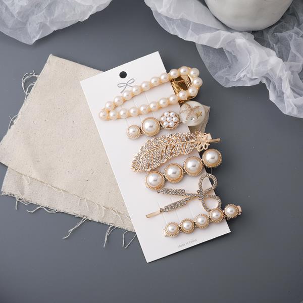 Gold White Pearl Hair Pins