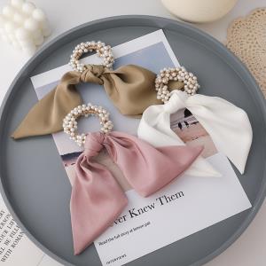 Chiffon Pearl Flower Hair Tie