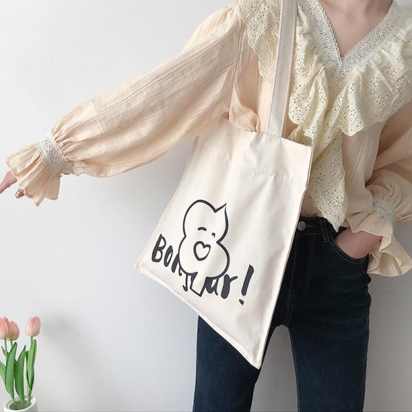 Cartoon Scrawl Flower Tote Handbag Bag