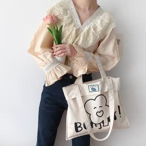 Chiffon Flower Bucket Drawstring Shoulder Bag