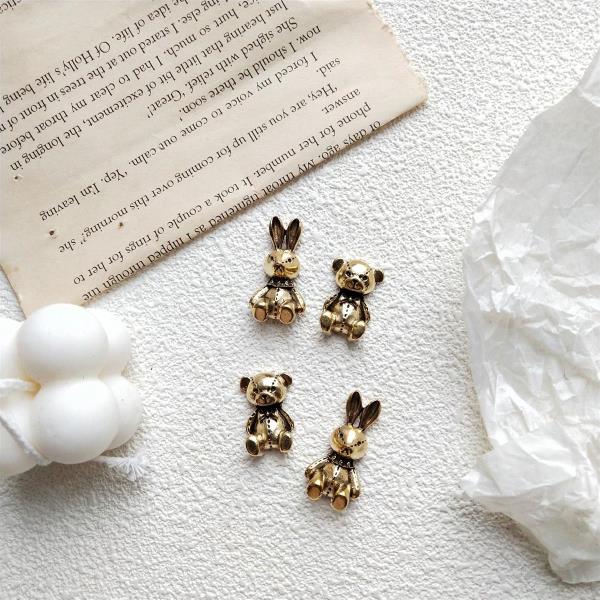 Retro Vintage Cartoon Rabbit Bear Studs