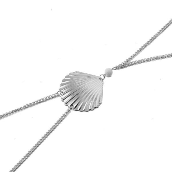 Silver Single Shell Chest Bikini Body Chain