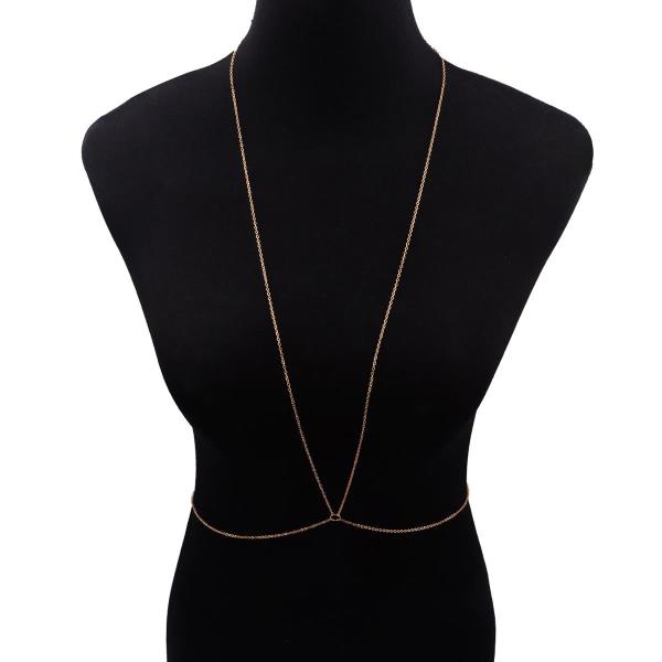 Gold Geometric Chest Necklace Body Chain