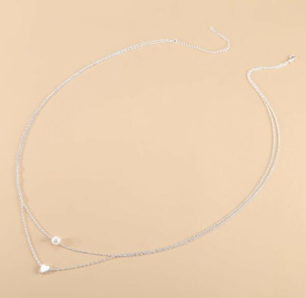 Double Layer Heart Pearl Waist Chain