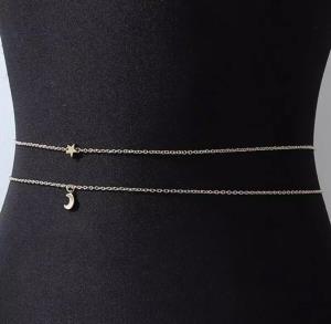 Gold Star Moon Double Layer Waist Chain