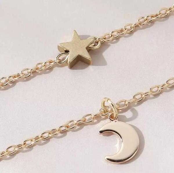 Gold Star Moon Double Layer Waist Chain