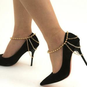 Rhinestone Feather Tassel Anklet