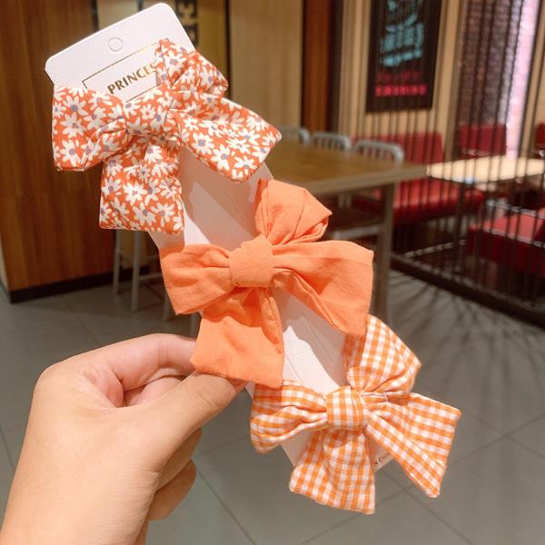 3 Pcs Fashion Cloth Bow Hair Pin Set