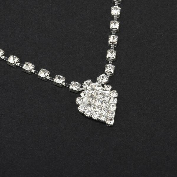 Full Rhinestone Drop Love Heart Anklet