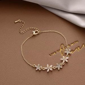 Double Layer Gold Heart Crystal Bracelet