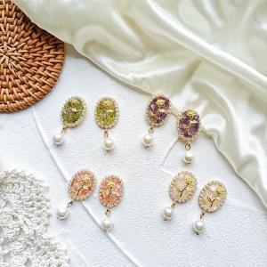 Full Crystal Tassel Wings Drop Dangle Earrings