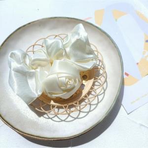 Lace Bow Pearl Hair Tie