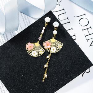 18K Platinum Plated Champagne Butterfly Zircon Earrings