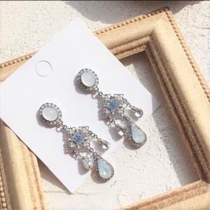 Retro Baroque Waterdrop Crystal Drop Earrings