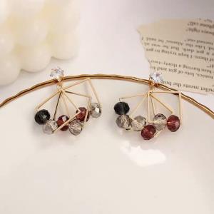 Modern Geometric Crystal Dangle Earrings