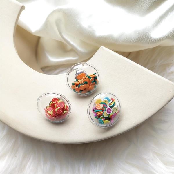 Cartoon Bubble Ceramic Fruit Quicksand Earrings