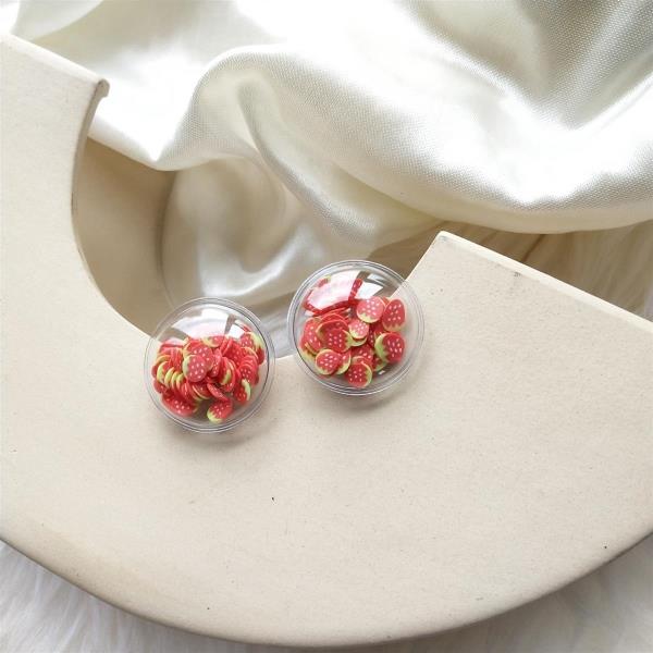 Cartoon Bubble Ceramic Fruit Quicksand Earrings