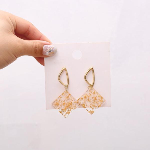 Gold Foil Geometric Dangle Earrings