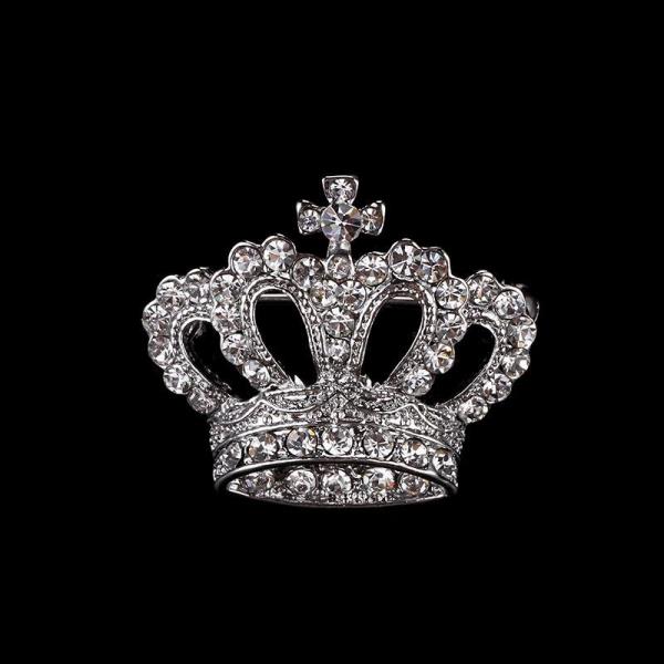 Full Crystal Crown Brooch