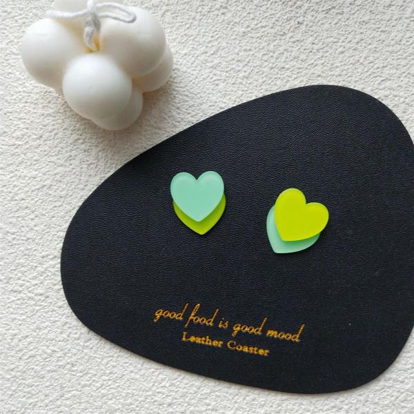 Double Acrylic Hearts Earrings