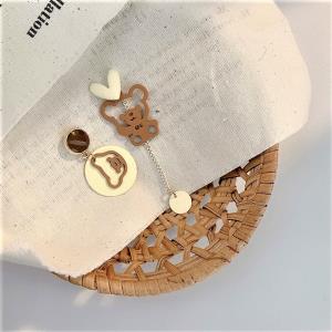 Cute Cartoon Chocolate Bear Pendant Earrings