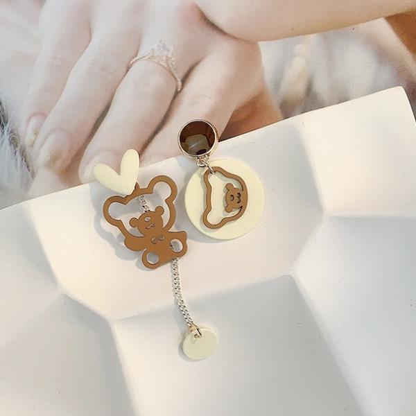 Cute Cartoon Chocolate Bear Pendant Earrings