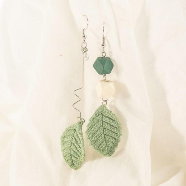 Fairy Green Leaf Flower Dangle Earrings